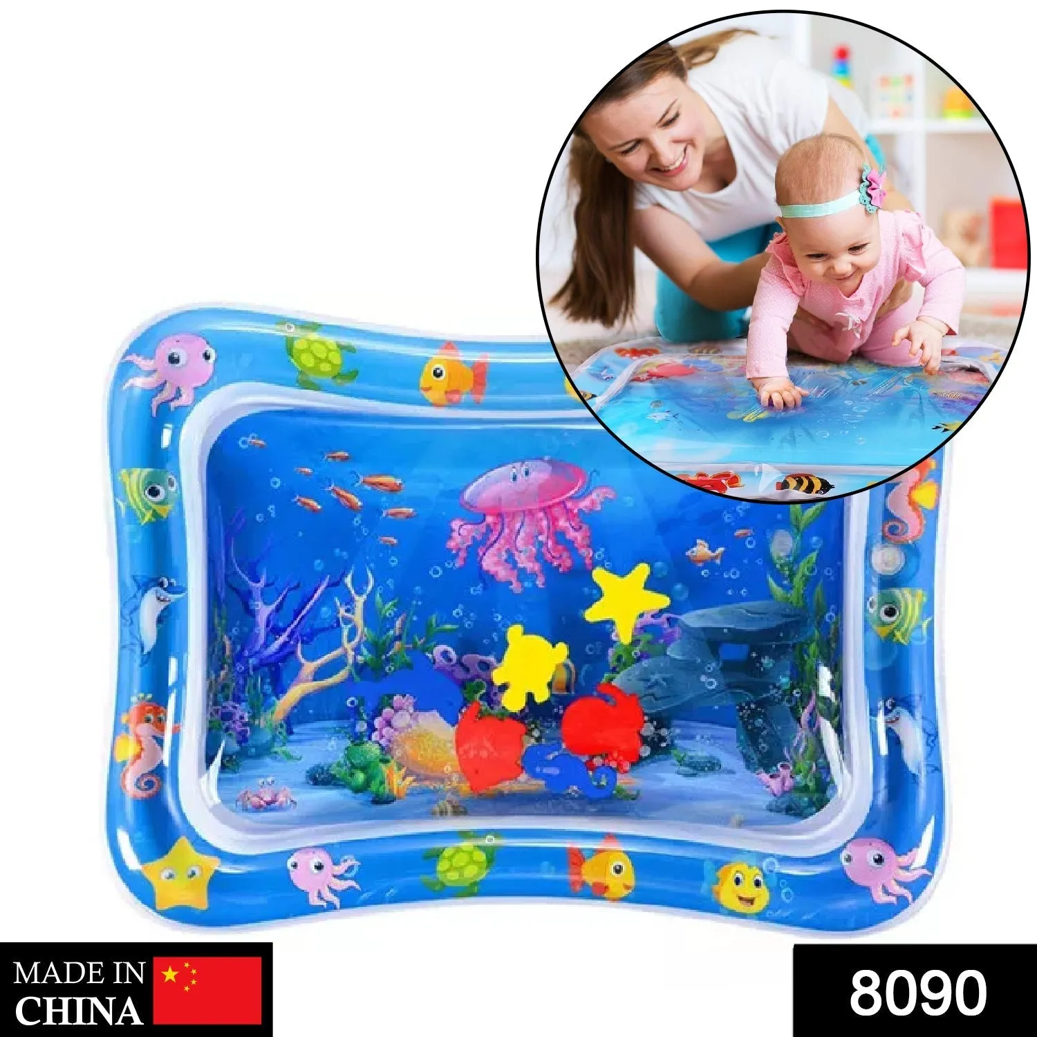 Baby Water Mat Inflatable Baby Play Mat Activity Center for Infant Baby Toys 3 to 15 Months, Baby Gifts for Boys Girls(Assorted Design)