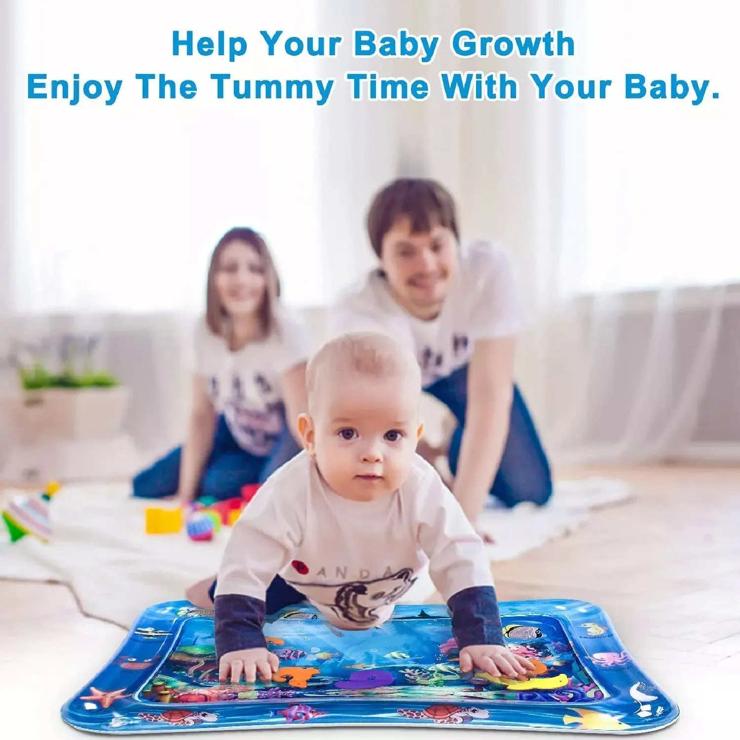 Baby Water Mat Inflatable Baby Play Mat Activity Center for Infant Baby Toys 3 to 15 Months, Baby Gifts for Boys Girls(Assorted Design)