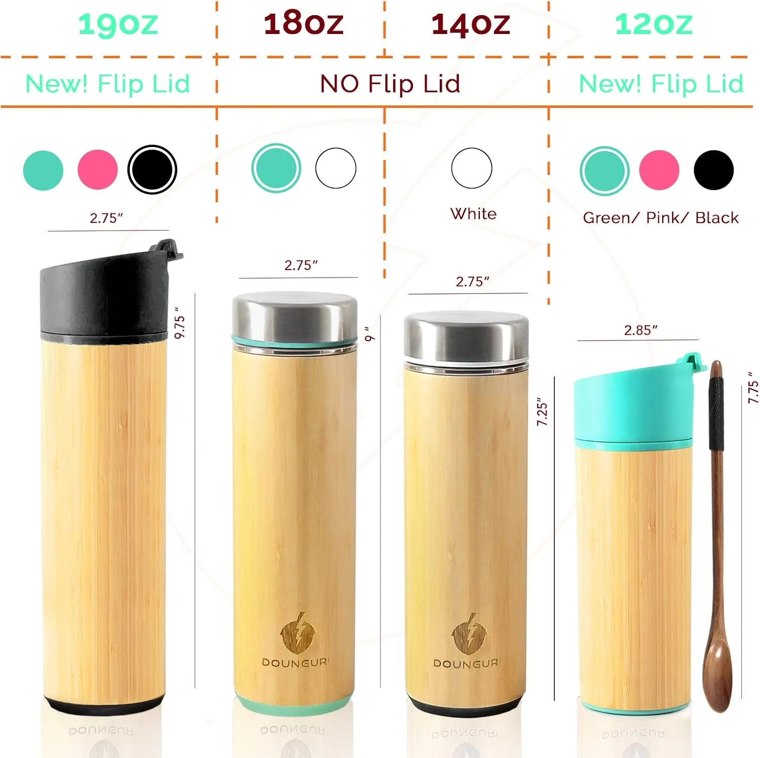 Bamboo Tea Tumbler Mug with Strainer Infuser - 12 oz Pink Vacuum Insulated Stainless Steel Thermos with Filter for Loose Leaf/Coffee Travel Bottle/Hot and Cold Water/Leak Proof/Gift Ready