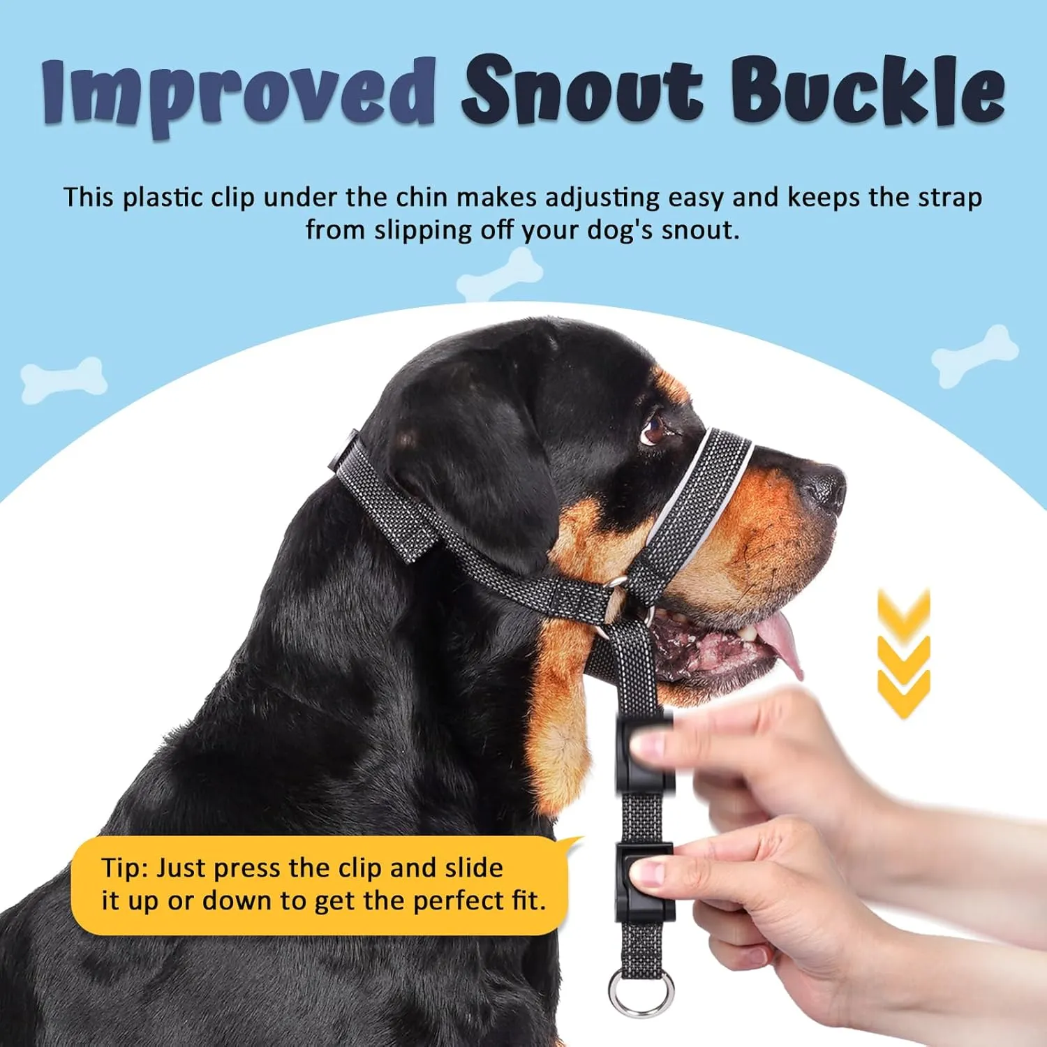 BARKLESS Dog Head Collar, Soft No Pull Head Halter, Reflective Muzzle Leash with Safety Link, Adjustable Headcollar, Padded Nose Leash for Large Medium Dogs Training Walking (Black, L)
