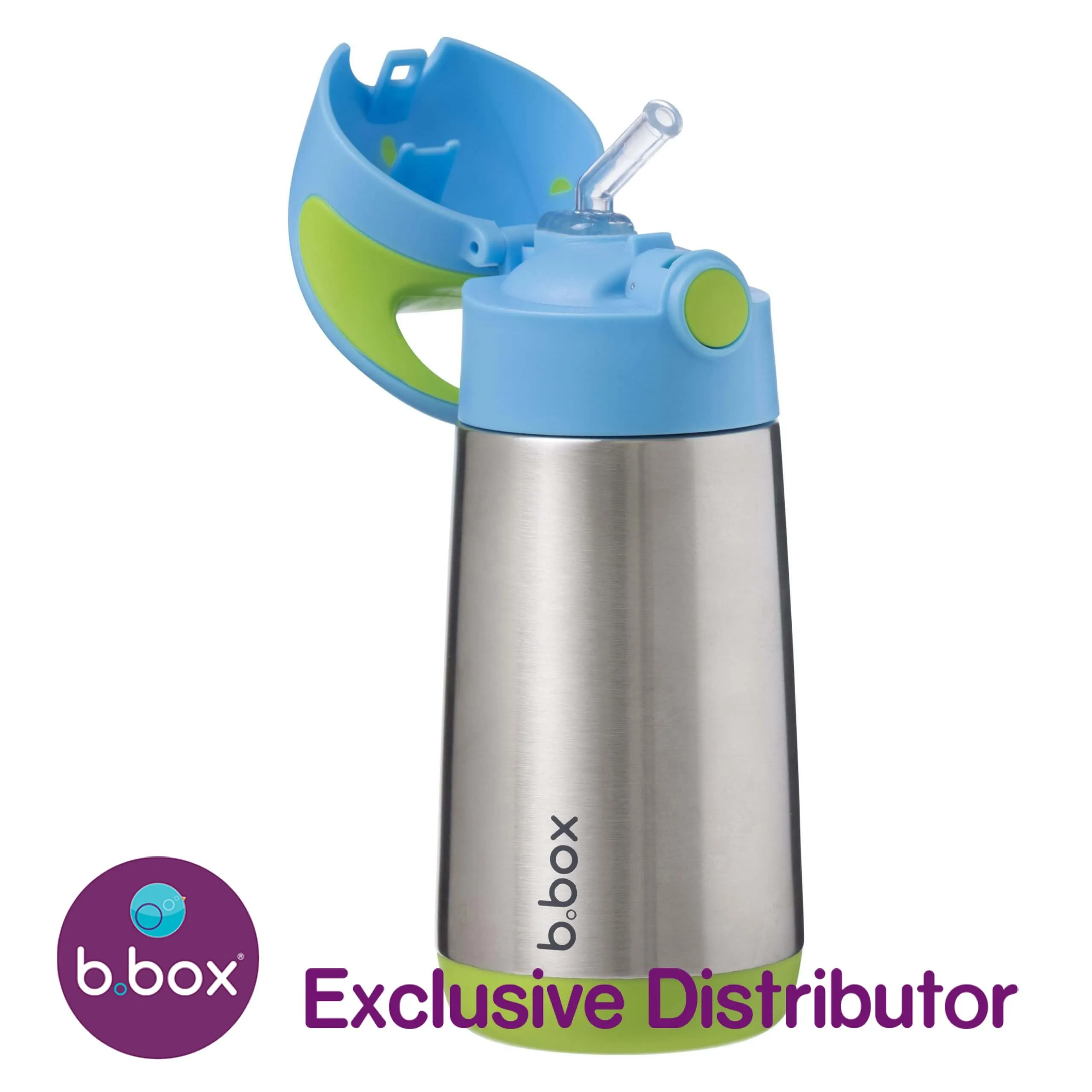 B.Box Insulated Drink Bottle Replacement Straw Tops, 2-Pack