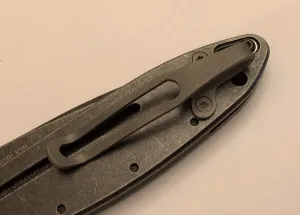 Bead Blast Gray Titanium Pocket Clip Custom Made For Kershaw Leek 1660ST 1660CB 1660CKT 1660 Knife