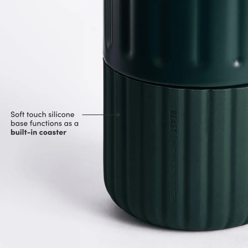 BEAST Health® Stainless Steel Water Bottle, 22 oz, Insulated Stainless Steel, Leak-Proof, Reusable Straw System, Portable Carry Cap, BPA-Free, Dishwasher Safe (Forest Green)