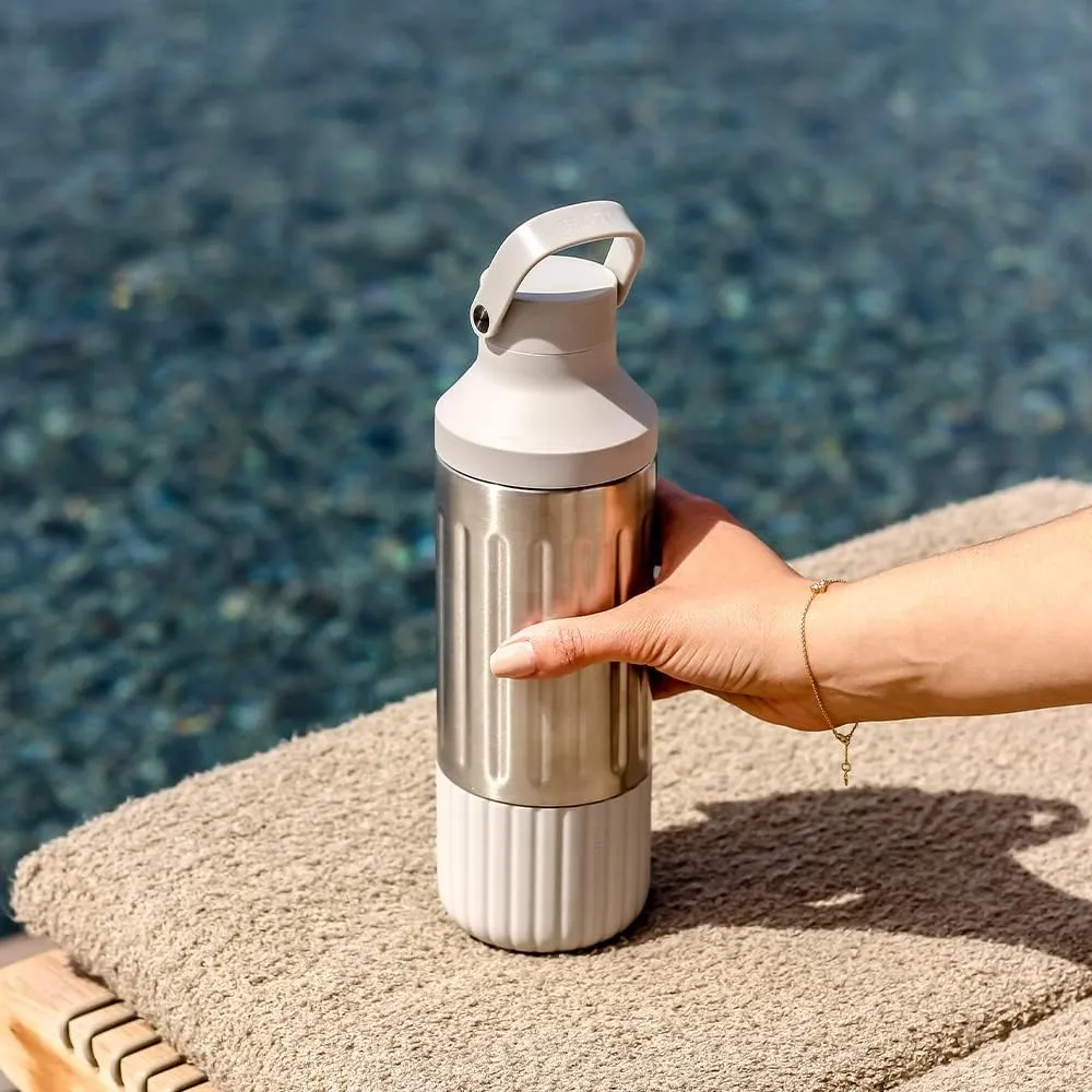 BEAST Stainless Steel Hydration Bottle with Carry Cap, 22oz (Carbon Black)
