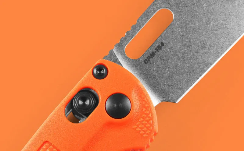 Benchmade Mini Taggedout Orange Grivory 3.04" Plain Edge Folding Pocket Knife (15533)