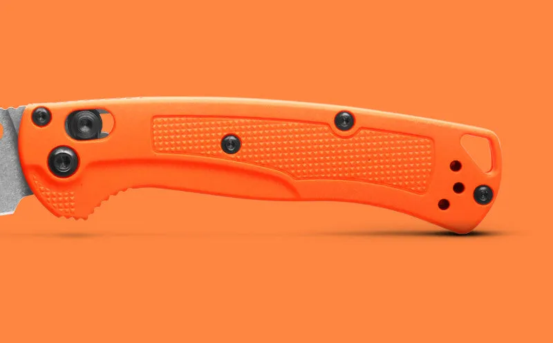 Benchmade Mini Taggedout Orange Grivory 3.04" Plain Edge Folding Pocket Knife (15533)