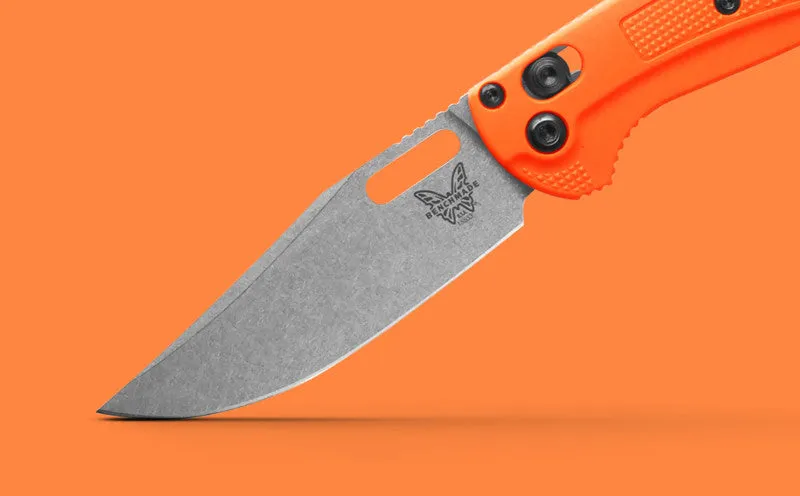 Benchmade Mini Taggedout Orange Grivory 3.04" Plain Edge Folding Pocket Knife (15533)