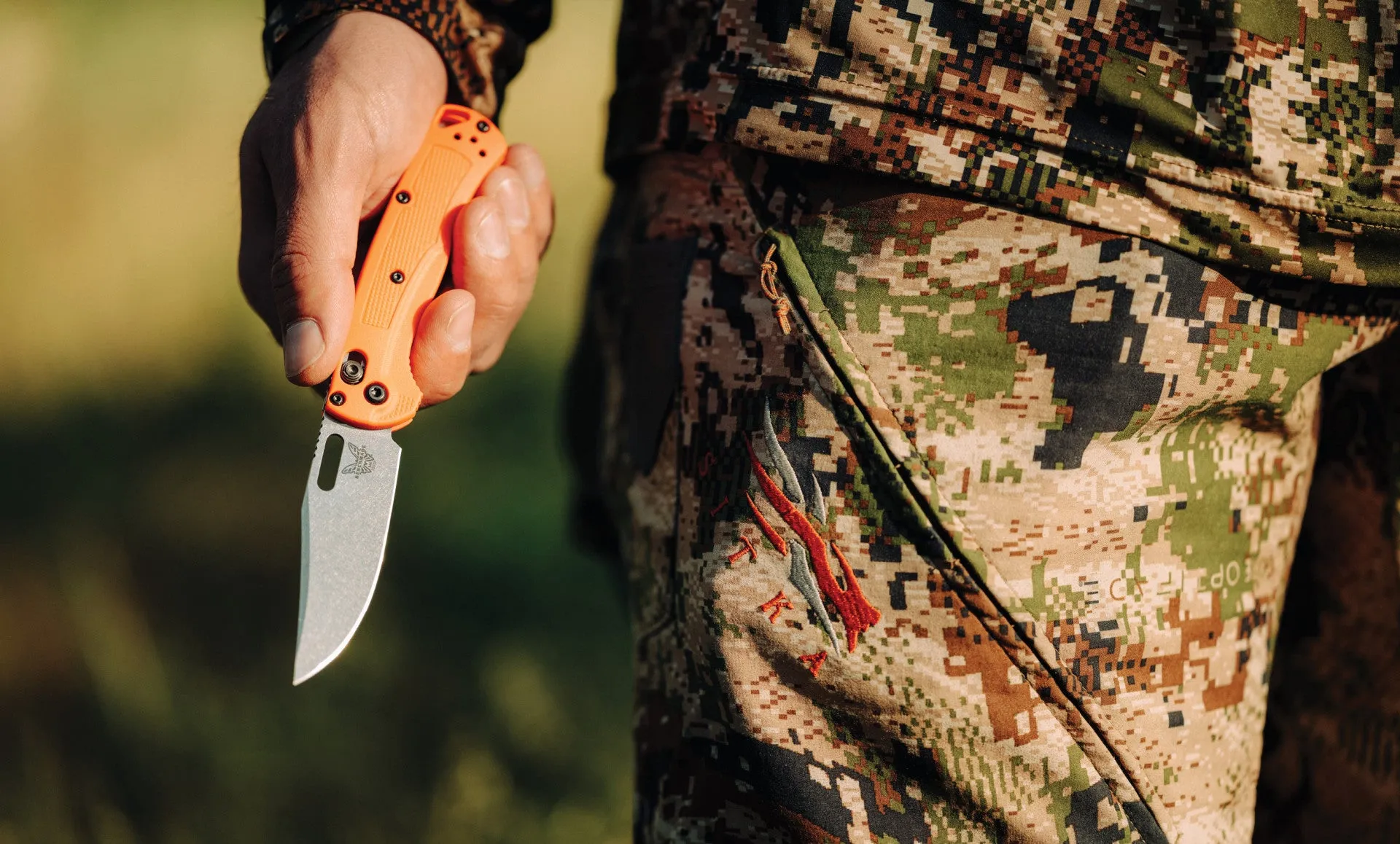 Benchmade Mini Taggedout Orange Grivory 3.04" Plain Edge Folding Pocket Knife (15533)