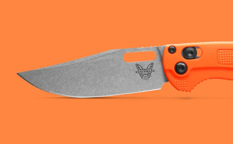 Benchmade Mini Taggedout Orange Grivory 3.04" Plain Edge Folding Pocket Knife (15533)