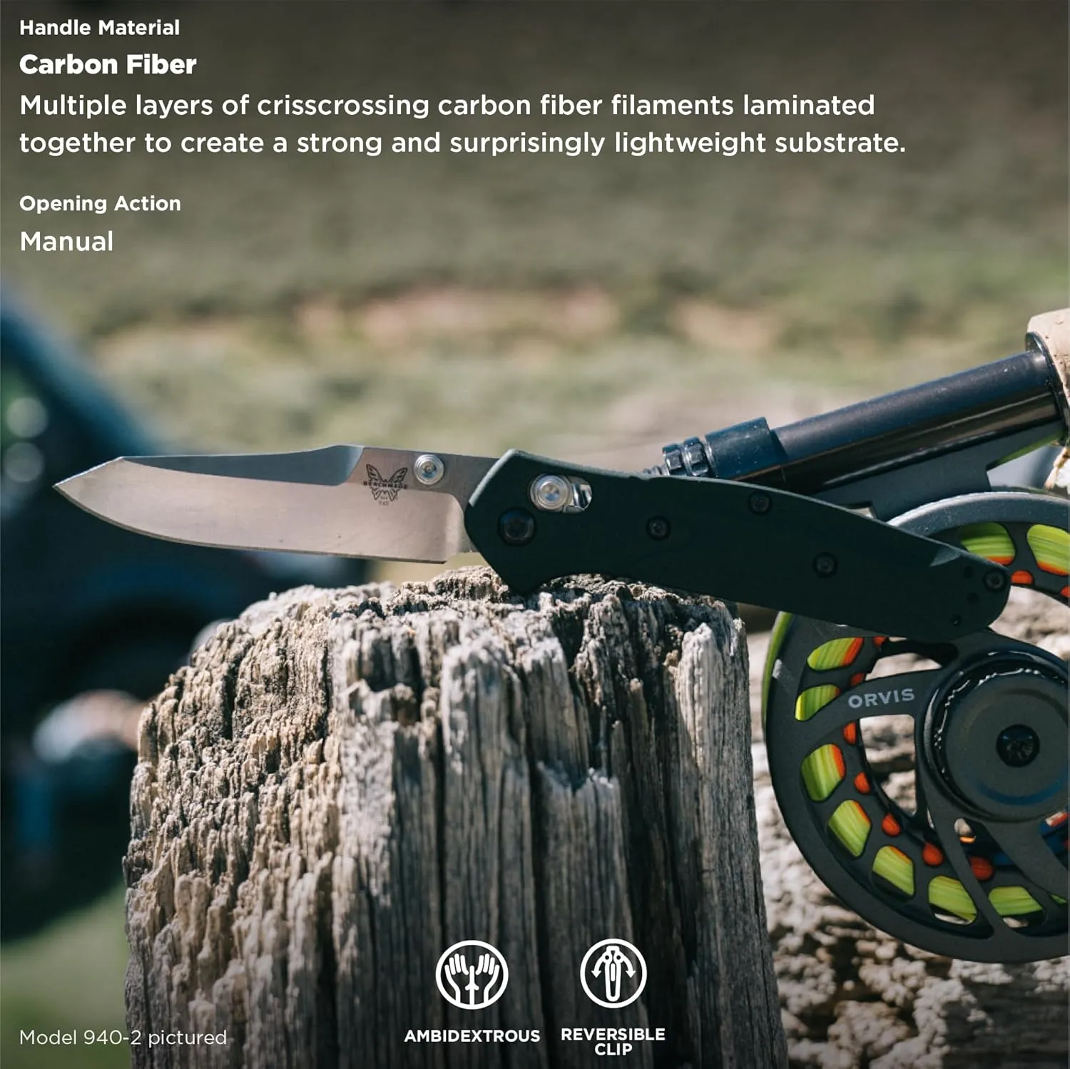 Benchmade - Osborne 940 EDC Knife with Black Carbon Fiber Handle (940-1)