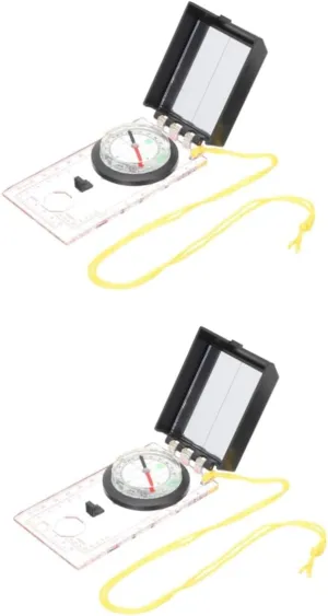 BESPORTBLE 2pcs Survival Compass Ruler Measuring Scale for Hiking Outdoor Navigation Tool