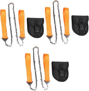 BESPORTBLE 3pcs Portable Outdoor Chainsaw Hand Chain Pruning Tool Survival for Camping Hiking Hunting with Storage Case