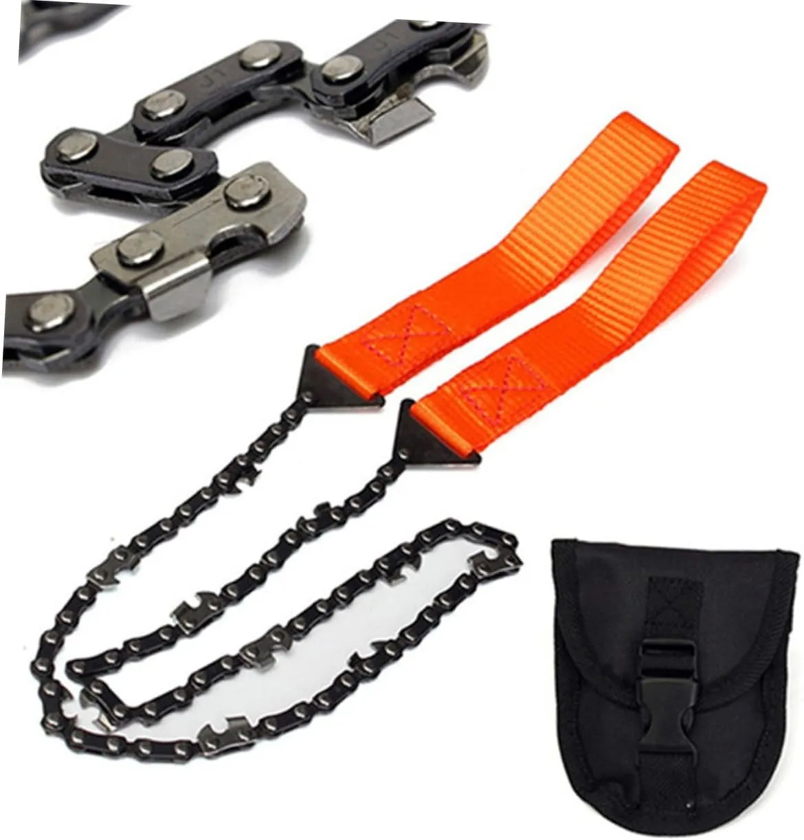 BESPORTBLE 3pcs Portable Outdoor Chainsaw Hand Chain Pruning Tool Survival for Camping Hiking Hunting with Storage Case
