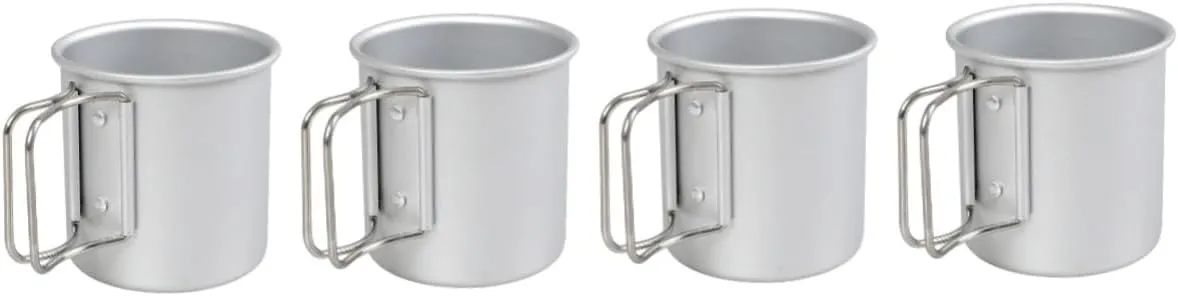 BESPORTBLE 4pcs Portable Titanium Cup Collapsible Hiking Mug Camping Snack Bowl Reusable Water Bottle