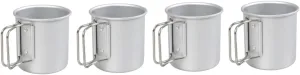 BESPORTBLE 4pcs Portable Titanium Cup Collapsible Hiking Mug Camping Snack Bowl Reusable Water Bottle