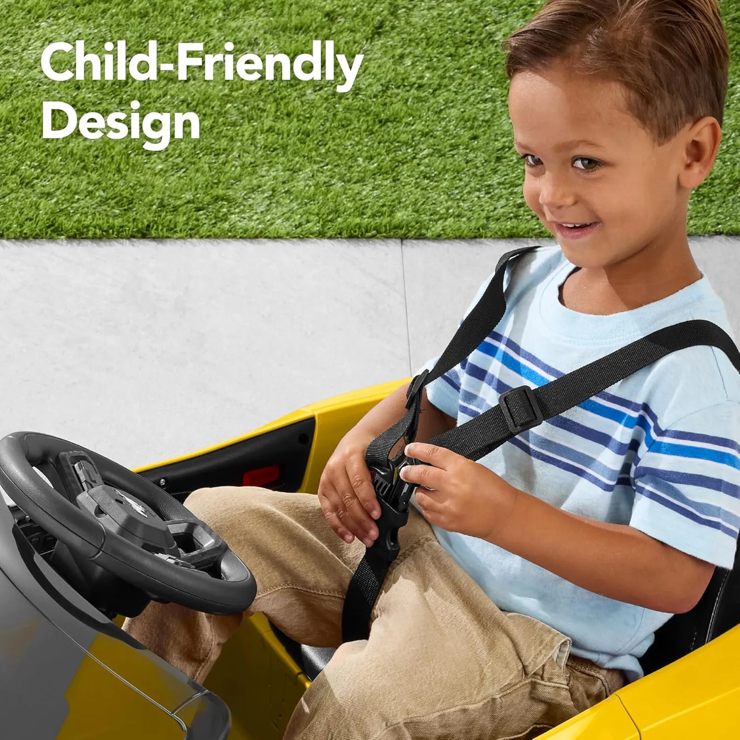 Best Choice Products Kids 12V Electric Ride On Car Officially Licensed Ford Mustang w/Parent Control, LED Lights, 2 Speeds, Bluetooth - Yellow