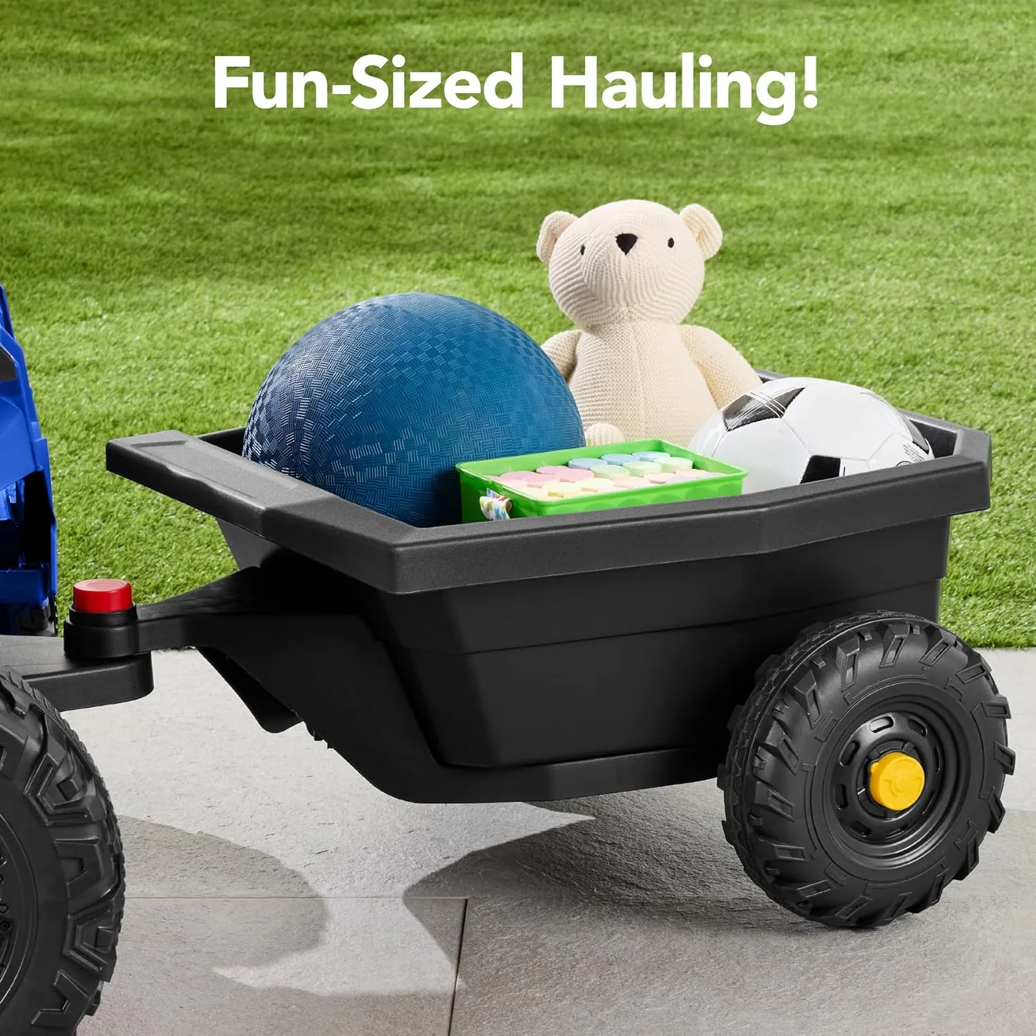 Best Choice Products Kids 12V Electric Ride On UTV Car and Trailer w/Parent Control, LED Lights, 2 Speeds, Bluetooth - Blue