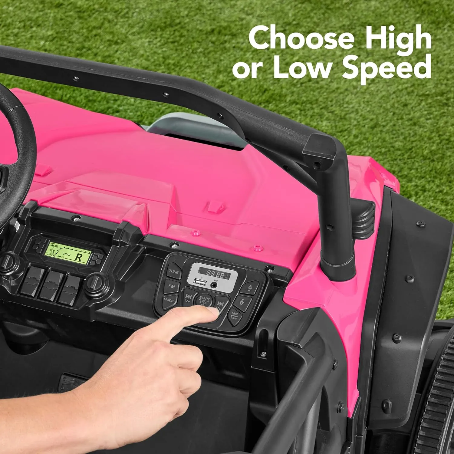 Best Choice Products Kids 24V 2-Seater Electric Ride On UTV Officially Licensed Honda Talon w/Parent Control, LED Lights, Bluetooth - Pink