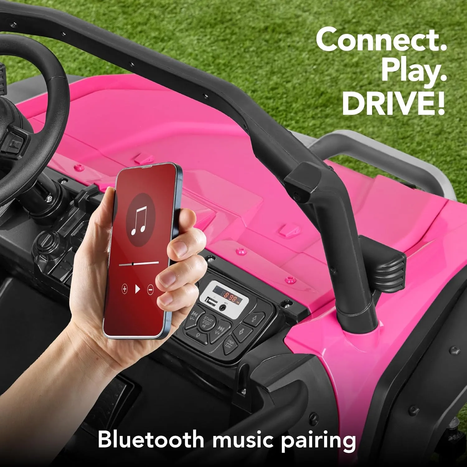 Best Choice Products Kids 24V 2-Seater Electric Ride On UTV Officially Licensed Honda Talon w/Parent Control, LED Lights, Bluetooth - Pink