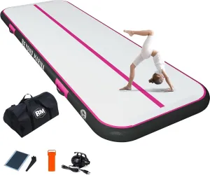 BEYOND MARINA Air Gymnastics Tumble Track 4/8 inches Thickness Inflatable Tumbling 10ft/13ft/16ft/20ft Air Mats for Home Use Training/Cheerleading/Yoga/Water with Electric Pump