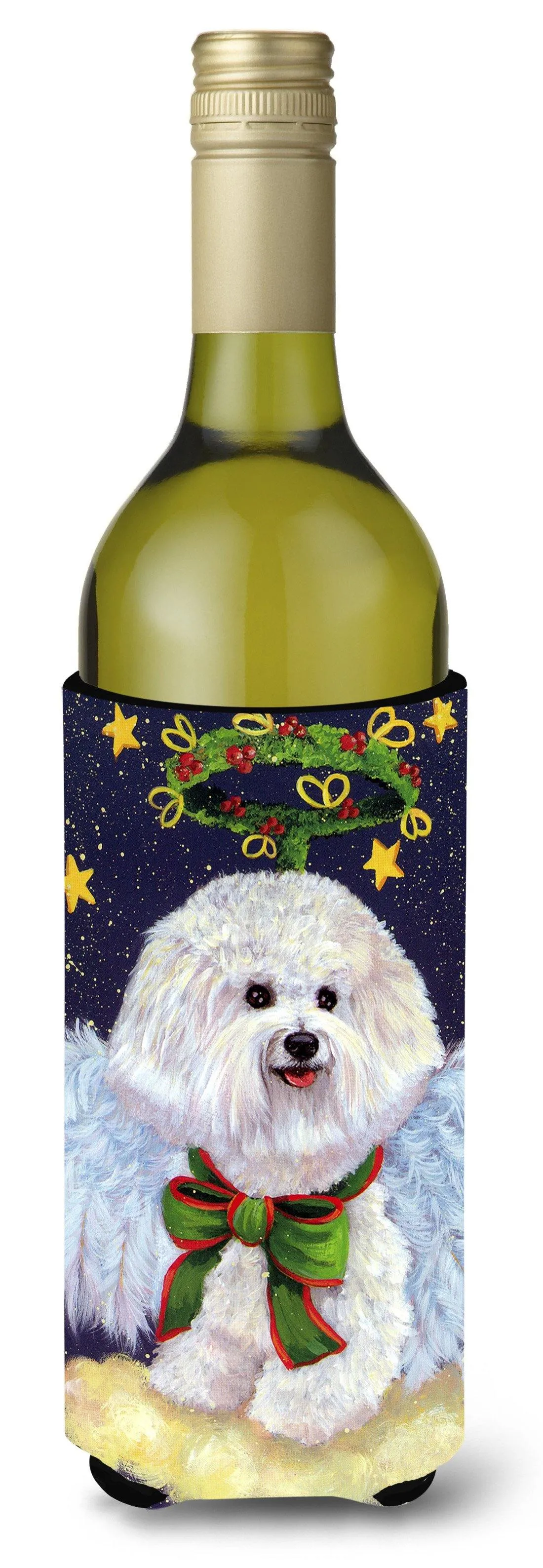 Bichon Frise Christmas Angel Wine Bottle Hugger PPP3027LITERK