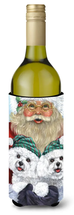 Bichon Frise Santa Christmas Wine Bottle Hugger PPP3024LITERK