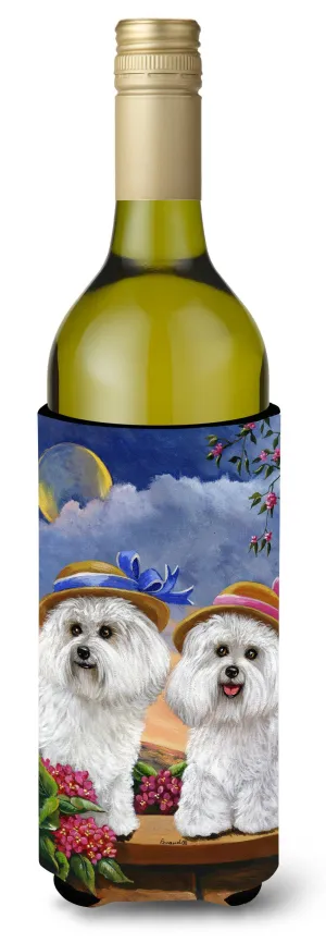Bichon Frise Soulmates Wine Bottle Hugger PPP3026LITERK