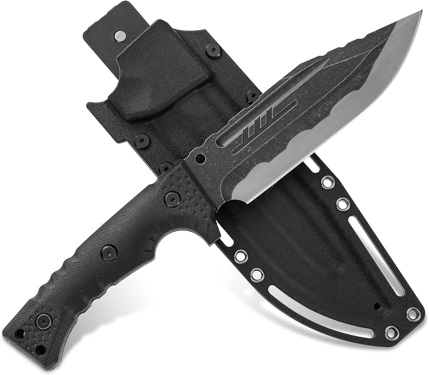 Big Fixed Blade Hunting Knives, Tactical Knife Full Tang with Sheath, Outdoor survival knife for Camping, Hiking, Gift Knives for Dad Husband Men