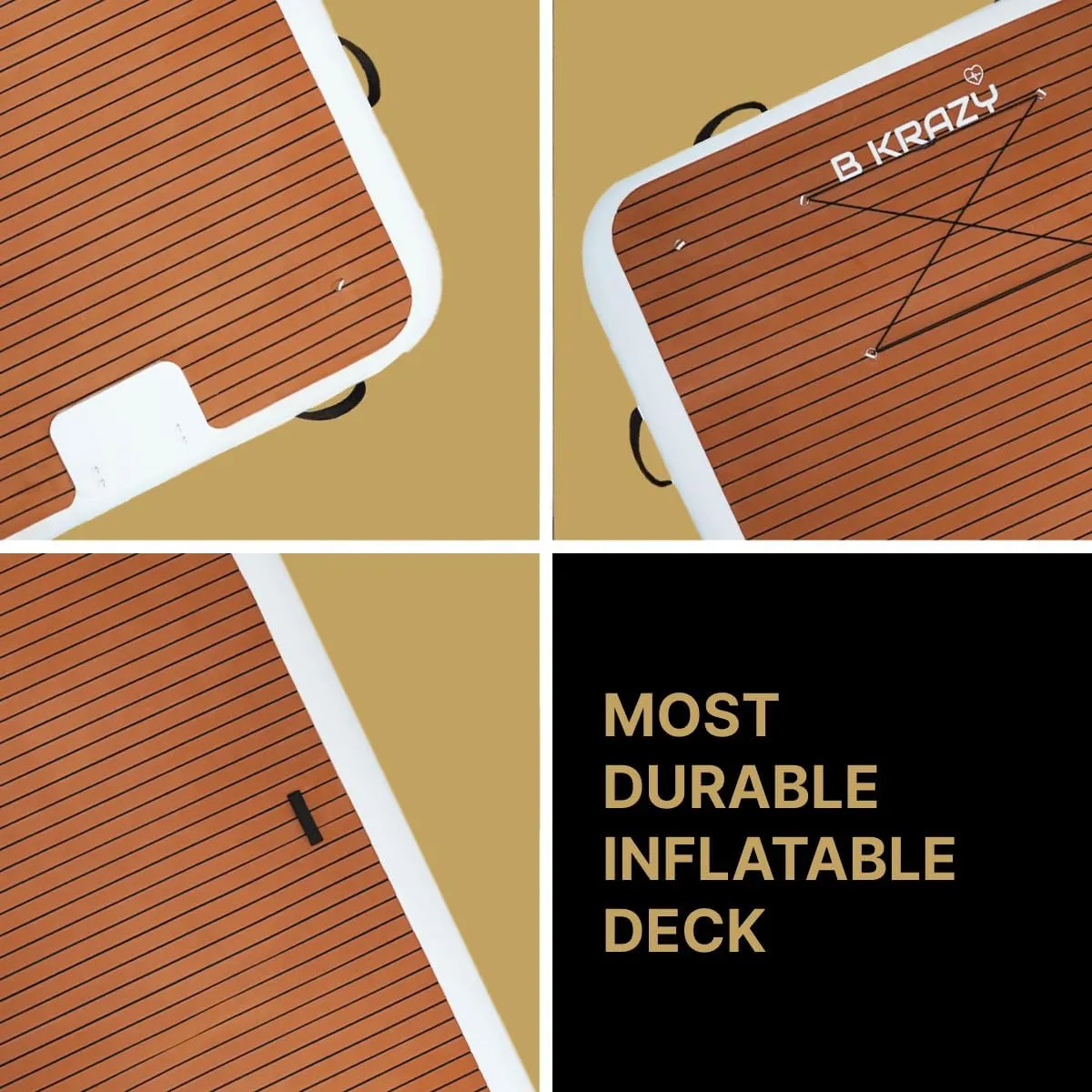 Bkrazy High-End Inflatable Dock Complete Package with Accessories, Electric Pump & Carry Bag - Floating Dock for Lakes, Rivers & Pools