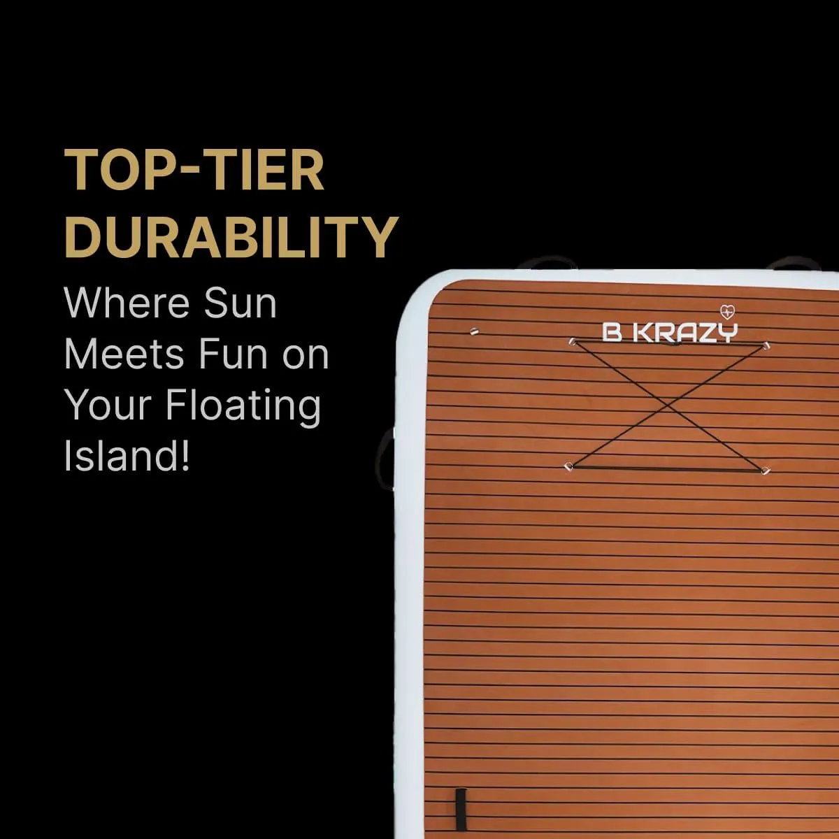 Bkrazy High-End Inflatable Dock Complete Package with Accessories, Electric Pump & Carry Bag - Floating Dock for Lakes, Rivers & Pools