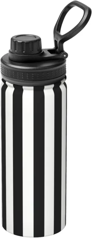 Black And-White Stripes 18oz Sports Insulated Bottle For Outdoor Activities,Your Ideal Companion Staying Hydrated