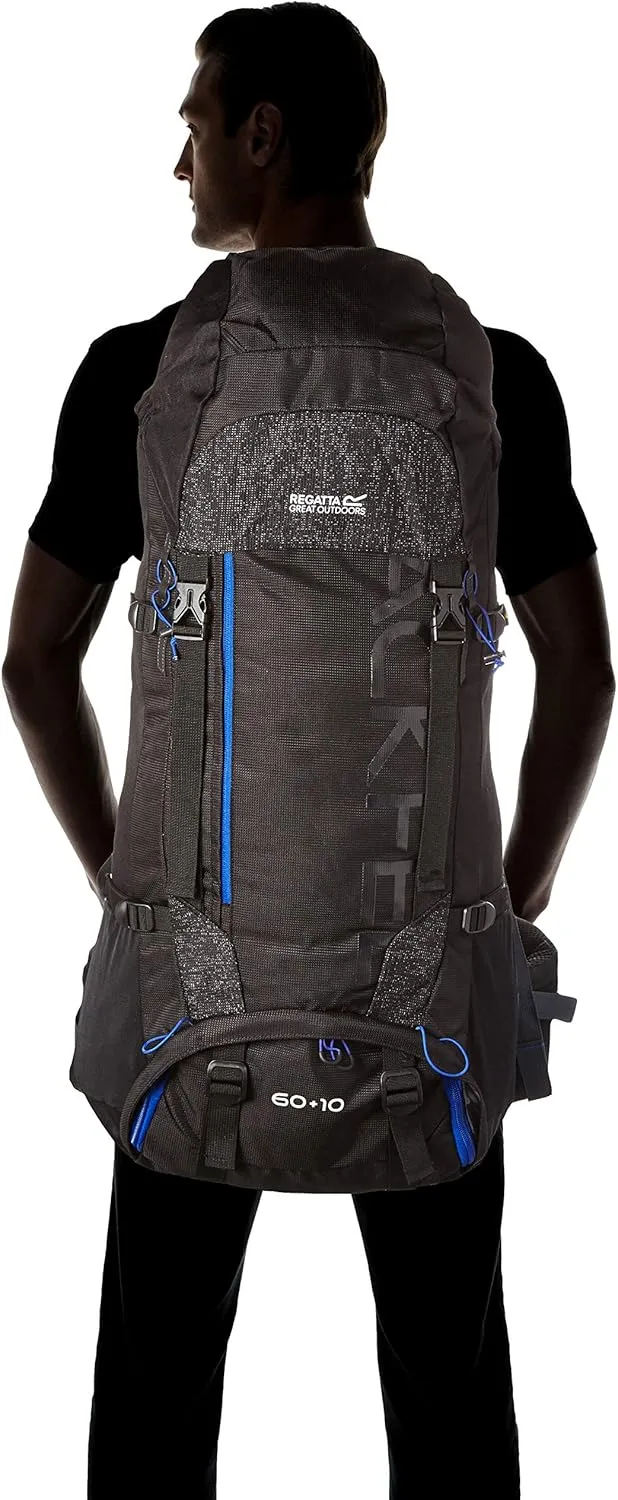 Blackfell 3 Expandable Reflective Hardwearing Travel Hiking, Black/Surfspray, 60   10 Litre