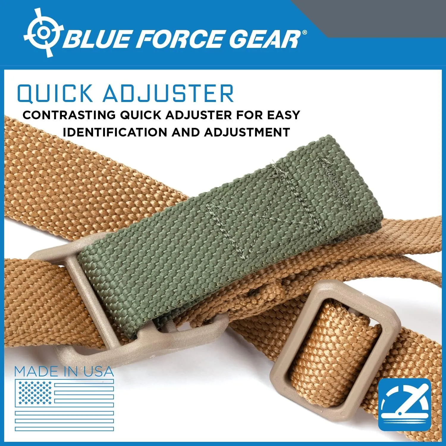 Blue Force Gear Padded Vickers Sling - 2 Point Padded Sling with Swivels - 57 – 67 inches
