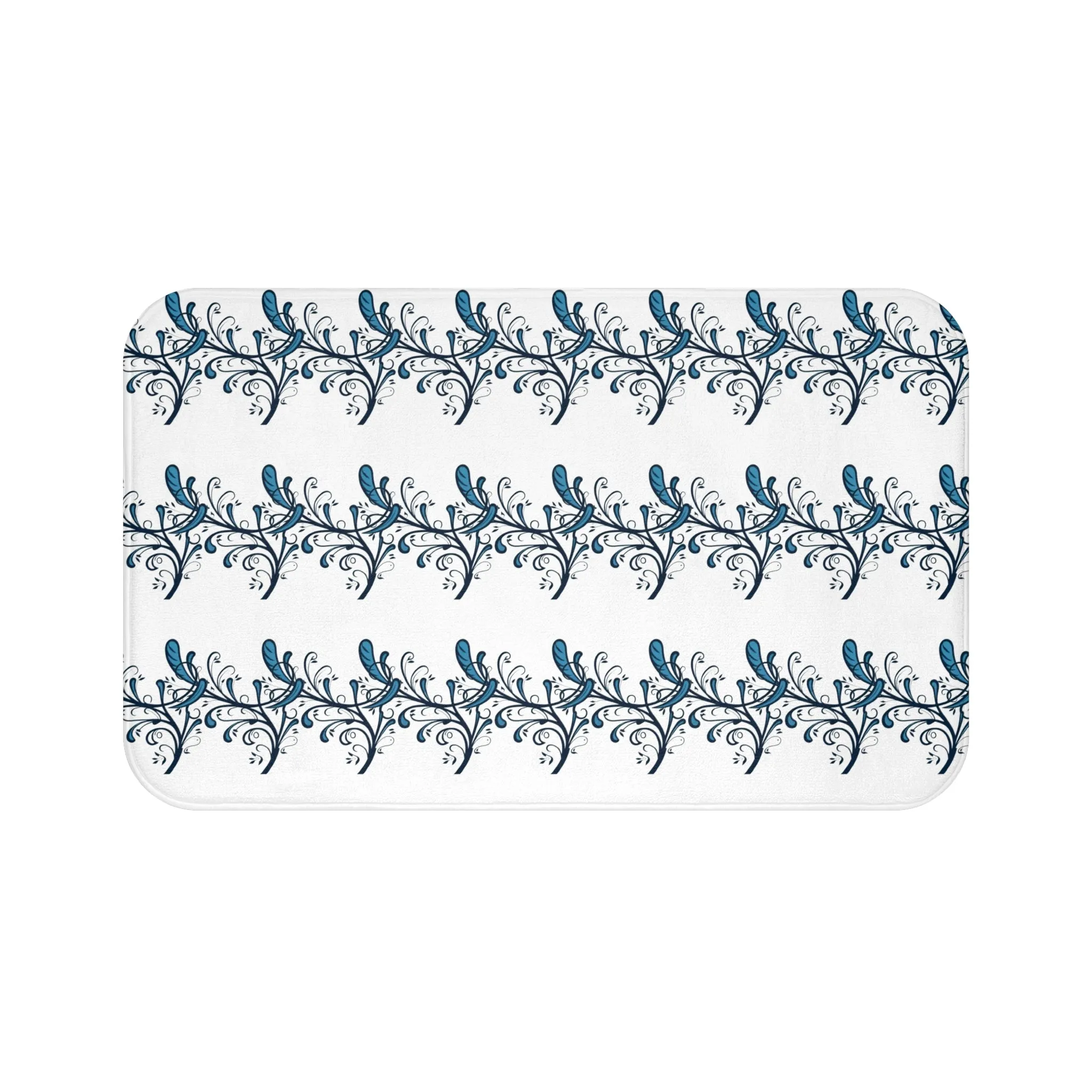 Blue Twirls Memory Foam Bath Mat