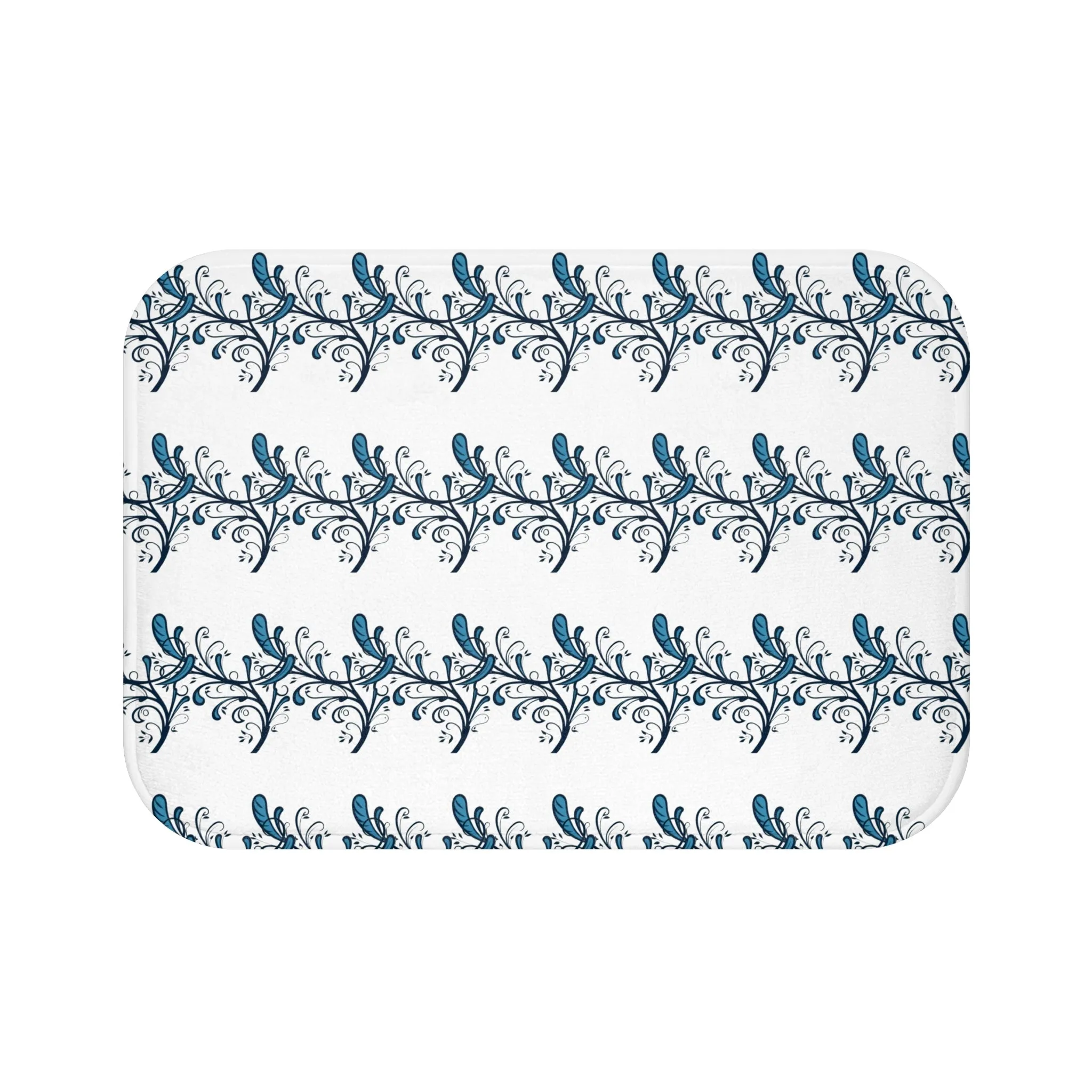 Blue Twirls Memory Foam Bath Mat