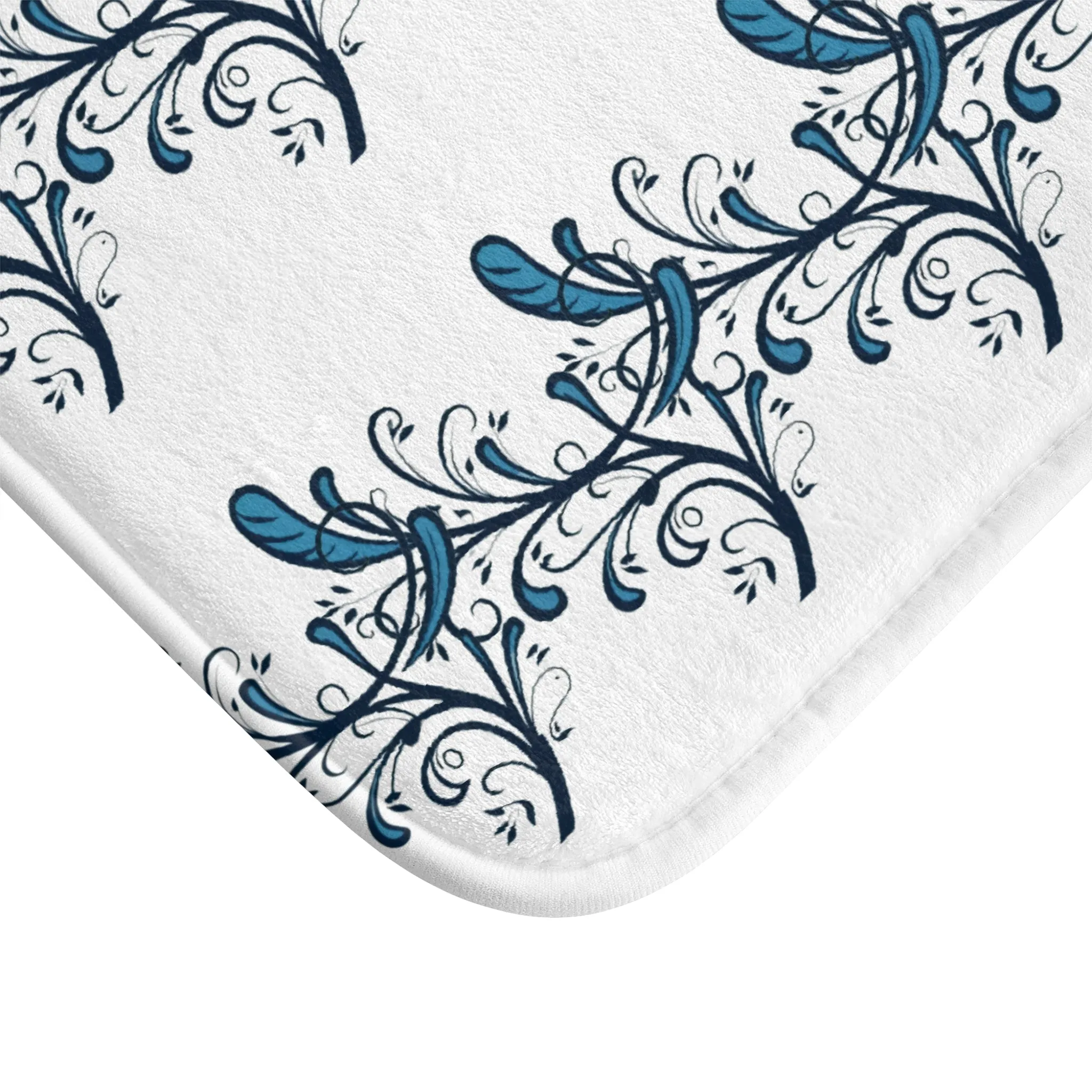 Blue Twirls Memory Foam Bath Mat