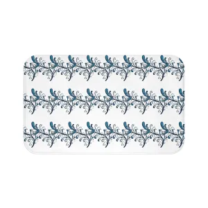 Blue Twirls Memory Foam Bath Mat