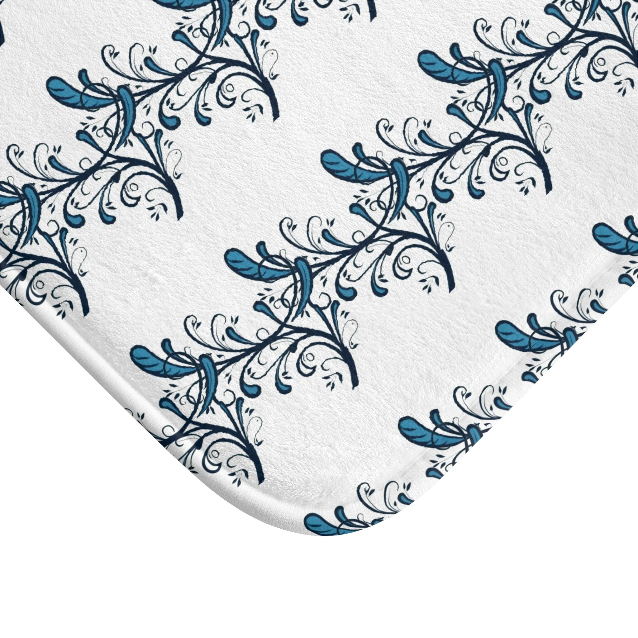 Blue Twirls Memory Foam Bath Mat