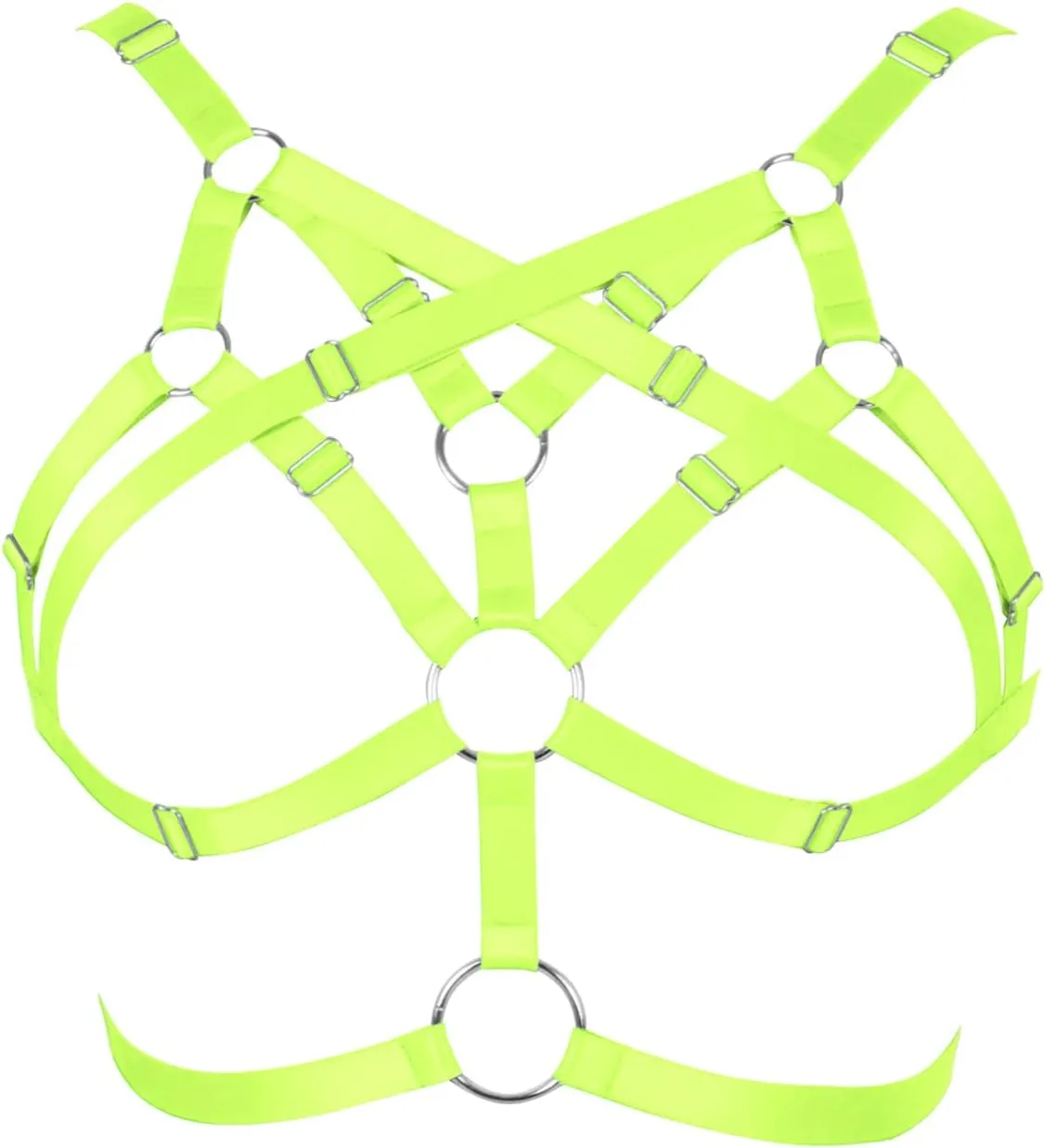 Body Harness for Women Bra Lingerie cage Top Punk Plus Size Chest Strap Belt Stretchy Fabric Festival Rave Adjustable