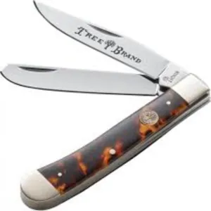 Boker 110731T Trapper Knife with Faux Tortoise Handle, Brown
