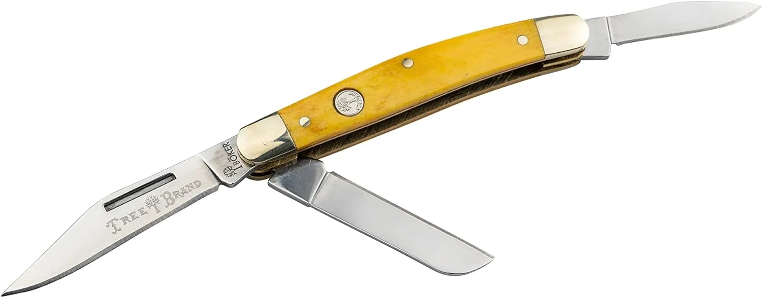 Boker Large Stockman 4 Inch Pocket Knife, Smooth Yellow Bone, Traditional Series 2.0, Made in Germany