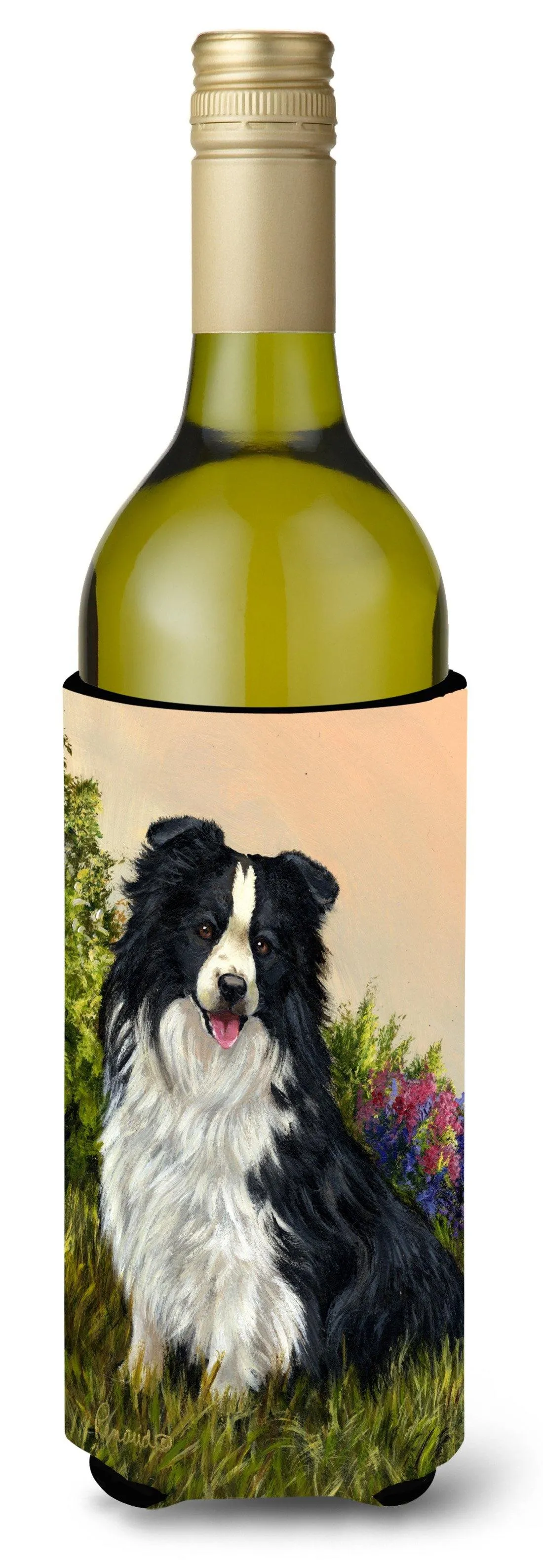 Border Collie Simplicity Wine Bottle Hugger PPP3031LITERK
