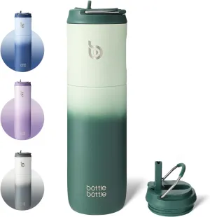 BOTTLE BOTTLE Insulated Water Bottle 24oz with Straw Lid and Handle for Sports Travel Gym Stainless Steel Water Bottles Double-Wall Vacuum Metal Leak Proof BPA-Free