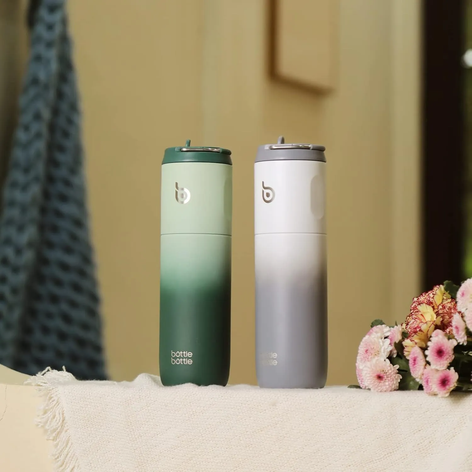 BOTTLE BOTTLE Insulated Water Bottle 24oz with Straw Lid and Handle for Sports Travel Gym Stainless Steel Water Bottles Double-Wall Vacuum Metal Leak Proof BPA-Free