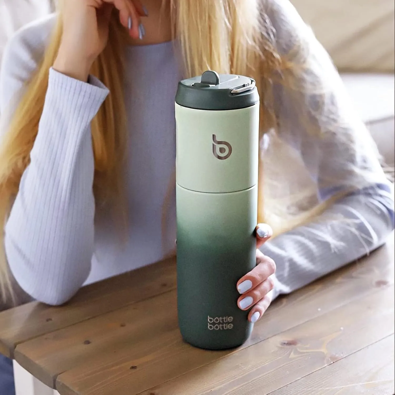 BOTTLE BOTTLE Insulated Water Bottle 24oz with Straw Lid and Handle for Sports Travel Gym Stainless Steel Water Bottles Double-Wall Vacuum Metal Leak Proof BPA-Free
