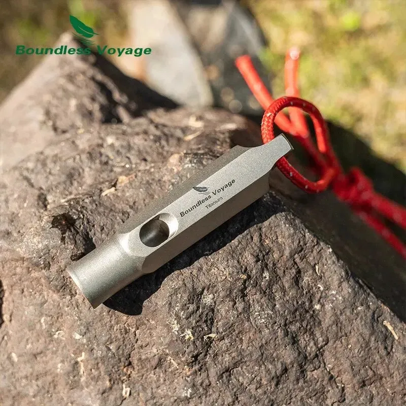 BOUNDLESS VOYAGE Titanium Emergency Whistle – Ultra-Loud Survival & Outdoor Safety Whistle
