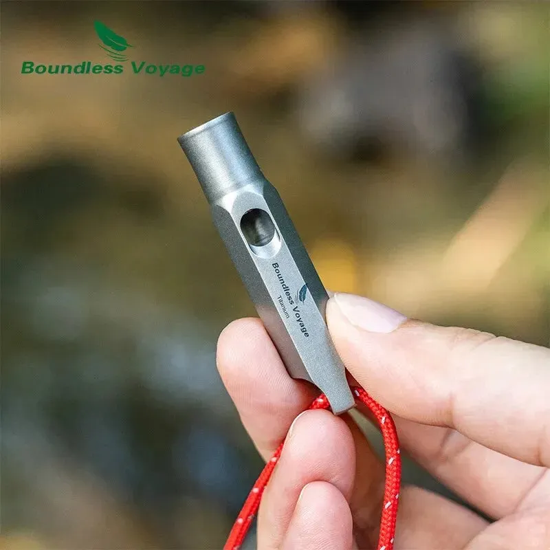 BOUNDLESS VOYAGE Titanium Emergency Whistle – Ultra-Loud Survival & Outdoor Safety Whistle