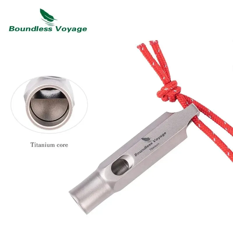 BOUNDLESS VOYAGE Titanium Emergency Whistle – Ultra-Loud Survival & Outdoor Safety Whistle