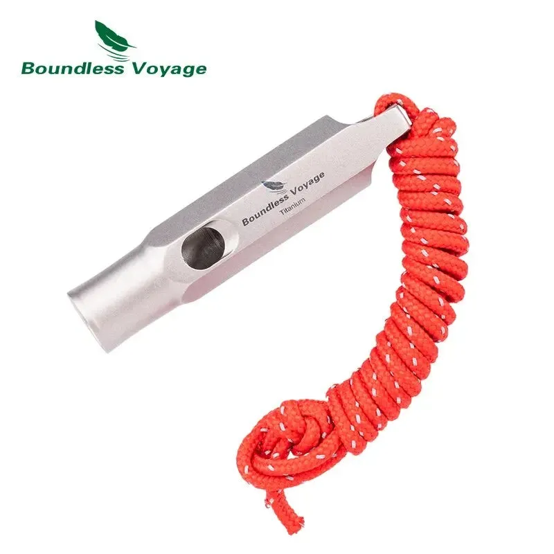 BOUNDLESS VOYAGE Titanium Emergency Whistle – Ultra-Loud Survival & Outdoor Safety Whistle