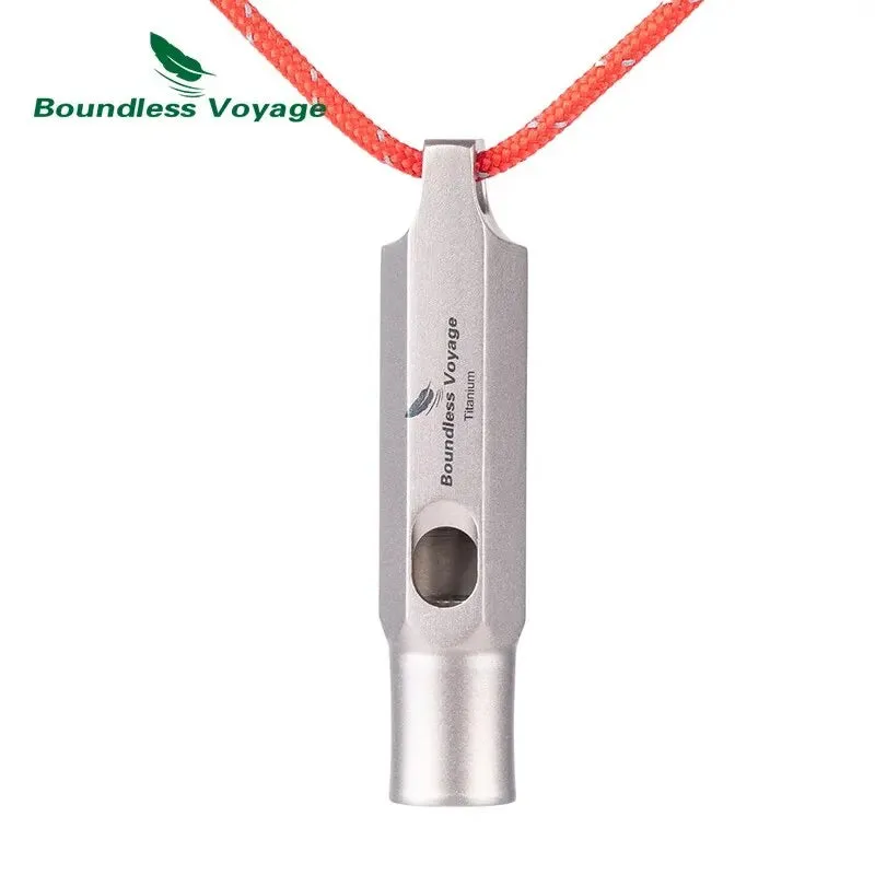 BOUNDLESS VOYAGE Titanium Emergency Whistle – Ultra-Loud Survival & Outdoor Safety Whistle
